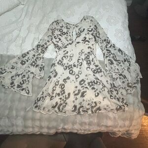 Free People Black and White Floral Mini Dress